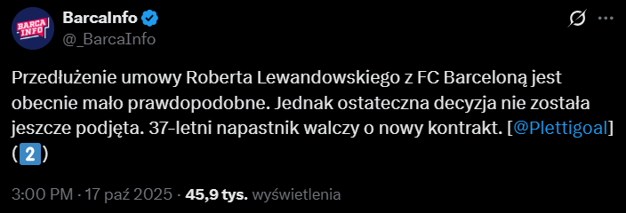 Aktualna sytuacja z PRZEDŁUŻENIEM UMOWY Lewego z Barceloną!